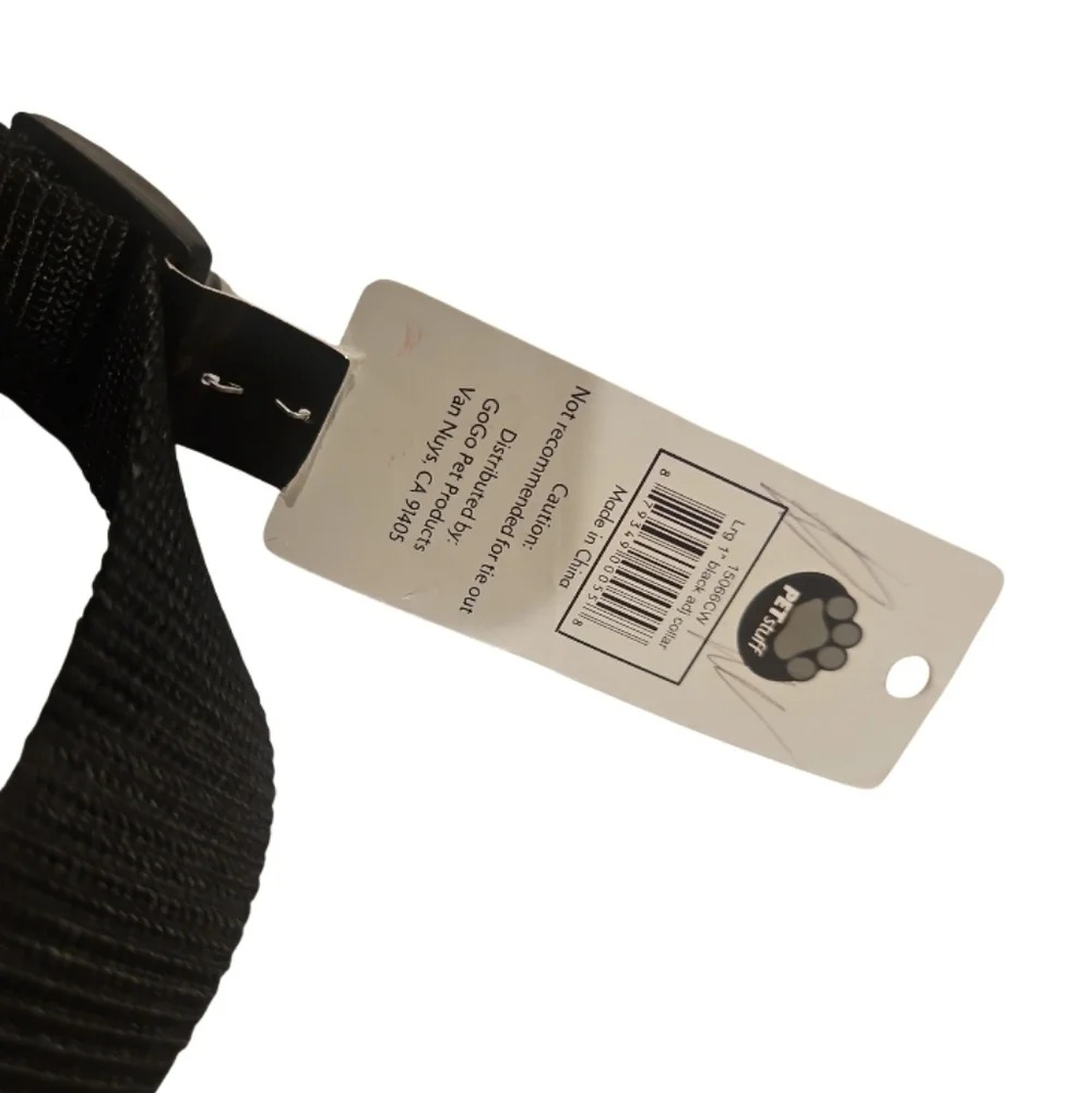 NEW! PETstuff Black Adjustable Comfy Nylon Dog Collars Pack of 2 Large.